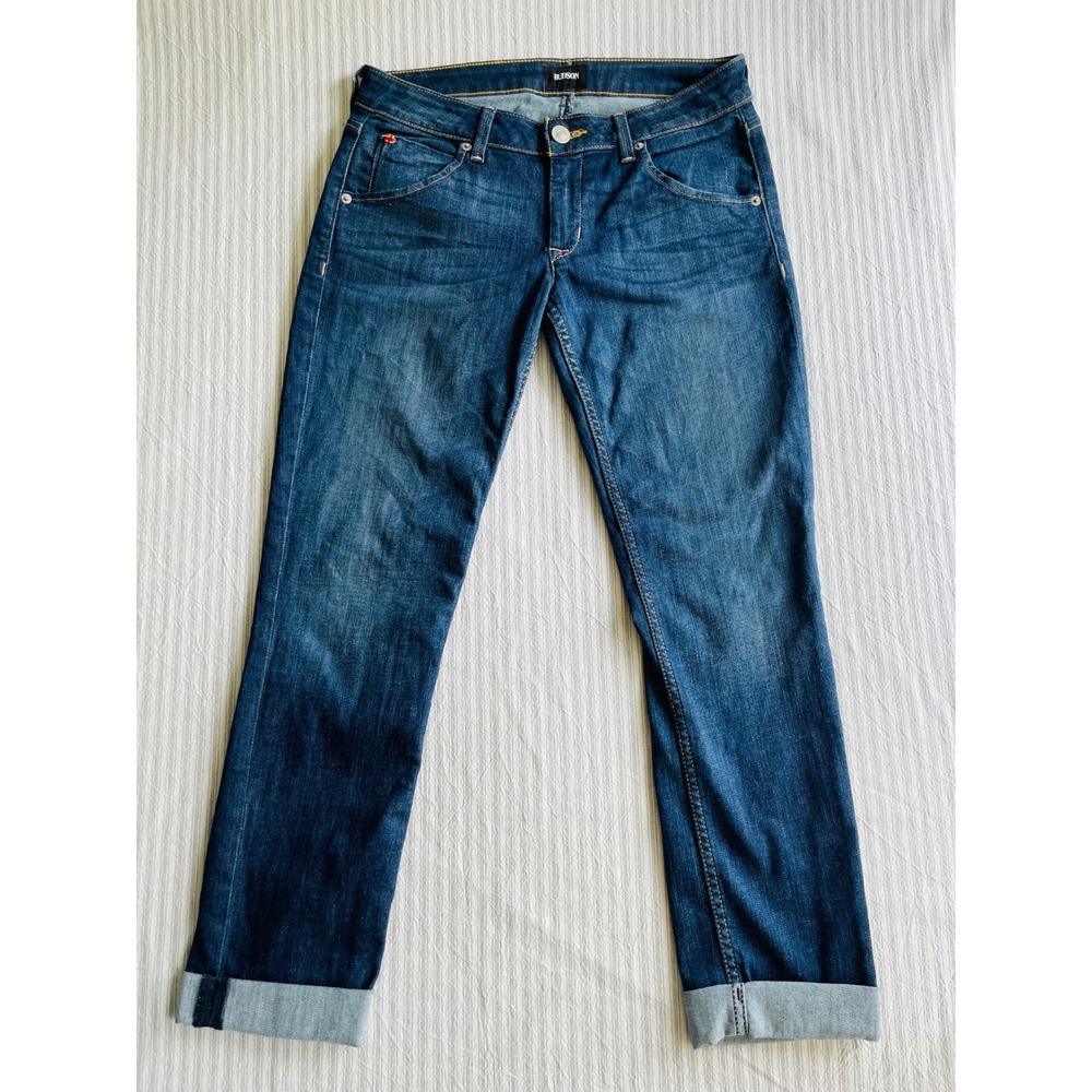 Hudson Bacara Crop Straight Cuffed Jeans Kern Wash Blue Size 28 NW658ZNA
